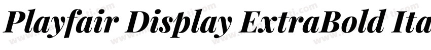 Playfair Display ExtraBold Italic字体转换